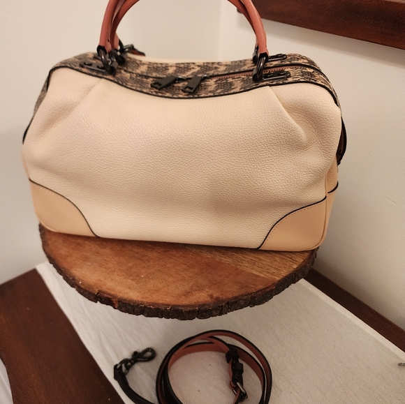 Coach Lane Satchel w/Colorblock and Snakeskin Detail NWT - Picture 4 of 8